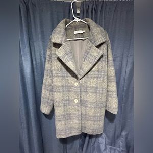 Plaid cocoon oversized jacket